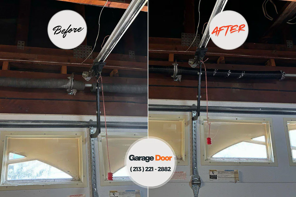 Before and after: garage door repair Centreville, MI